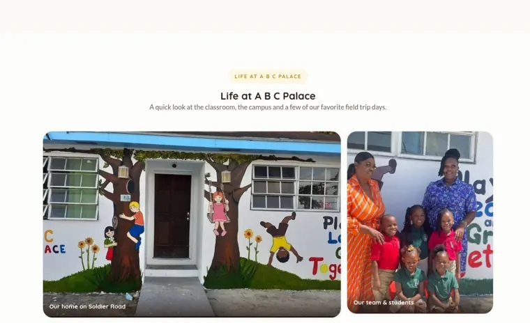 ABC Palace website, classroom and campus gallery