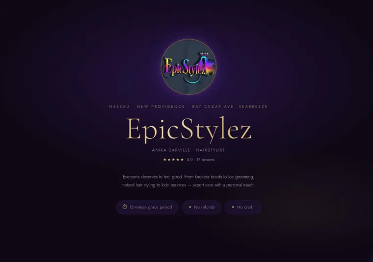 EpicStylez website homepage