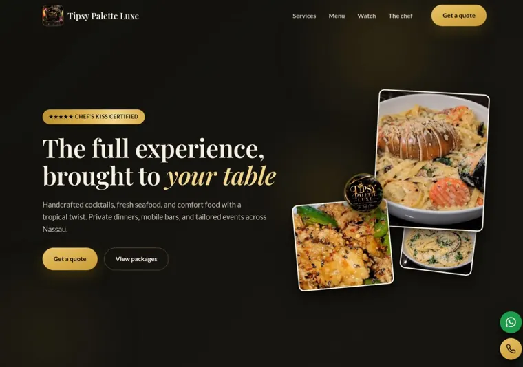 Tipsy Palette Luxe website, opening section