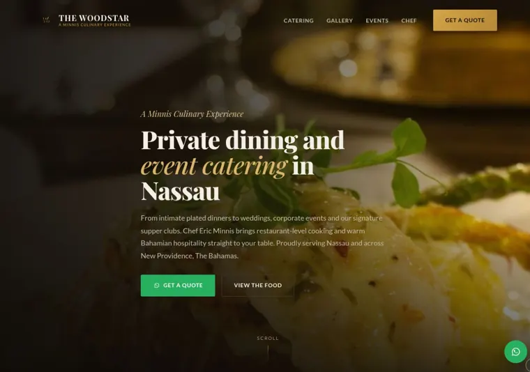 The Woodstar website, opening section