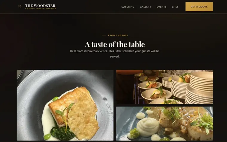 The Woodstar website, food gallery