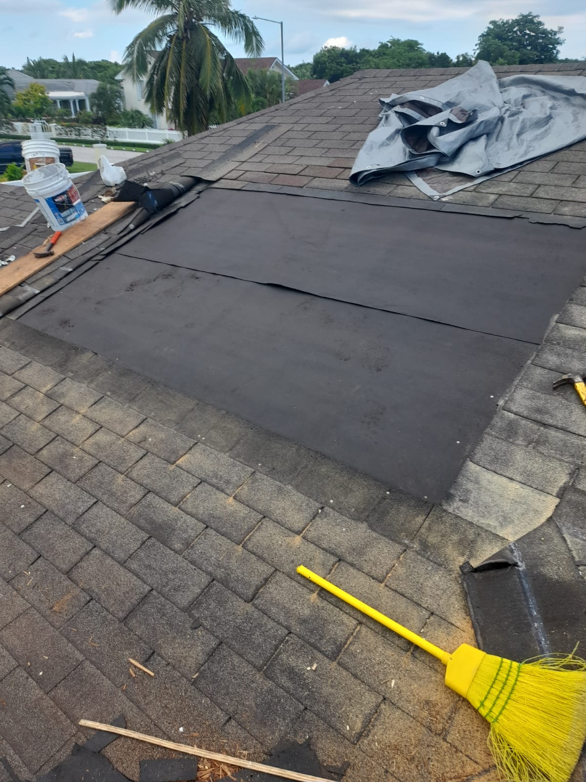 Underlayment being laid Nassau